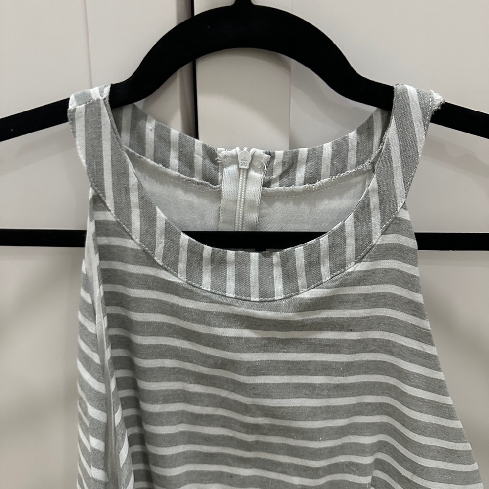 Gray and White Striped Jumpsuit - Picture 4 of 6